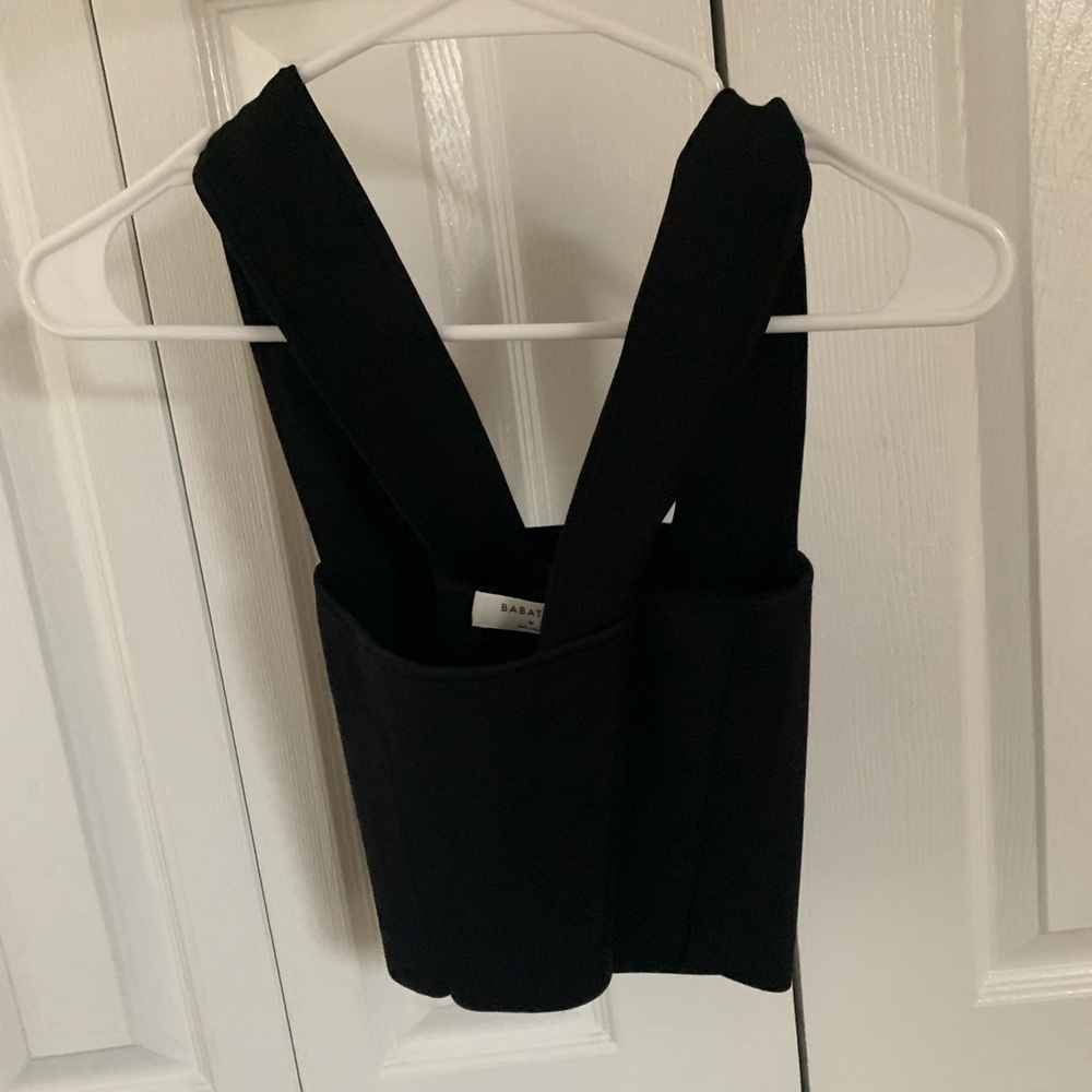 Aritzia Babaton stretchy knit crop tank size M — cross back